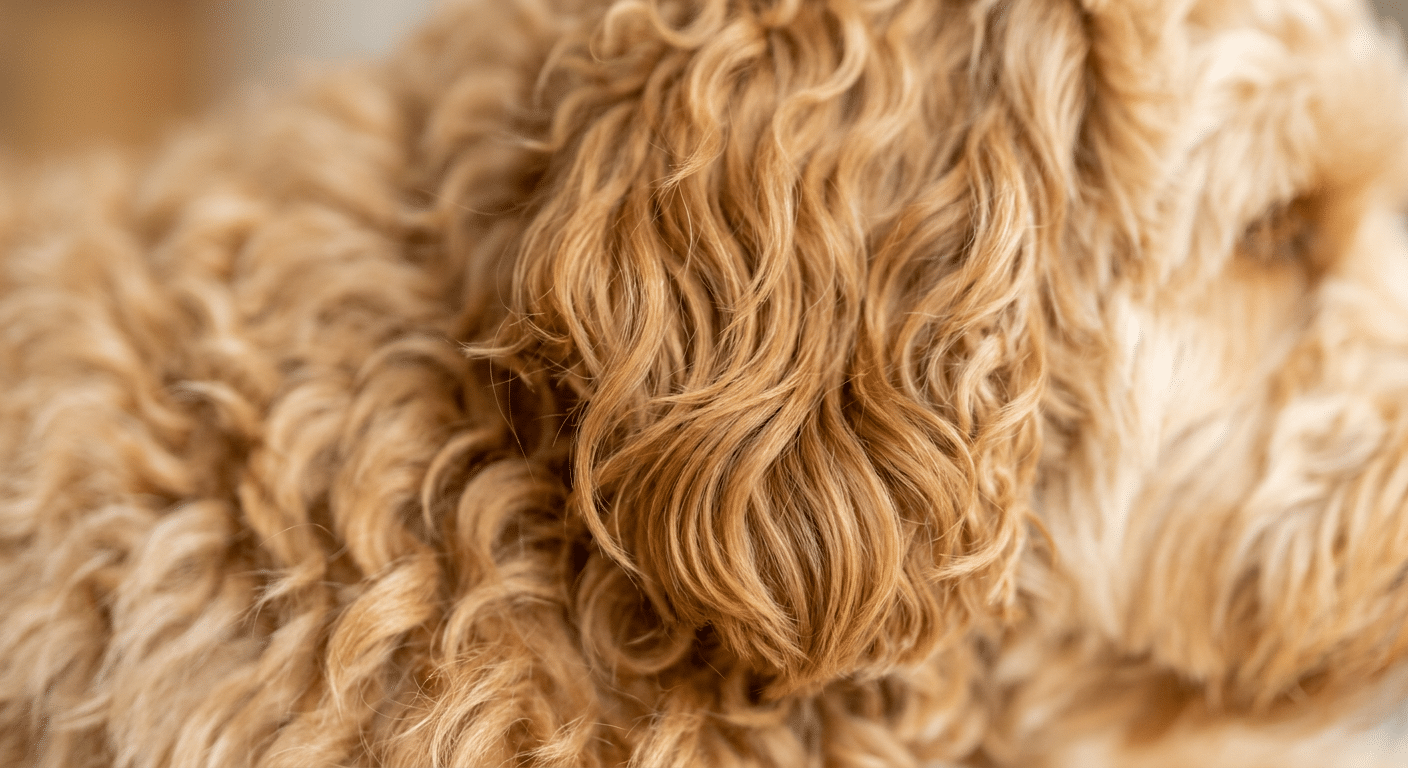 Fleece vacht van een Australian Labradoodle