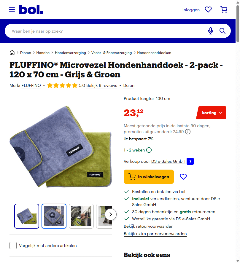 FLUFFINO Microvezel Hondenhanddoek - Labradoodle