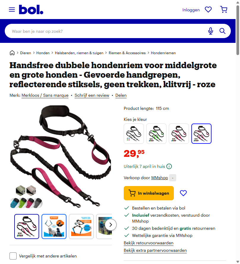 Handsfree Anti-Trek Hondenriem voor Labradoodle